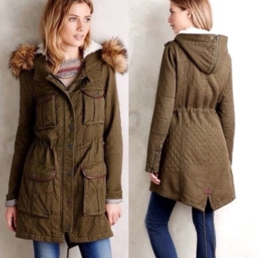 Anthropologie Hei Hei Sherpa Lined Coat